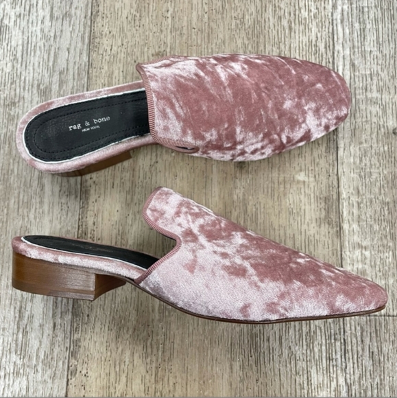 Womens rag & bone Luis Velvet Mules in Mauve sz 7 (37) - Picture 3 of 5